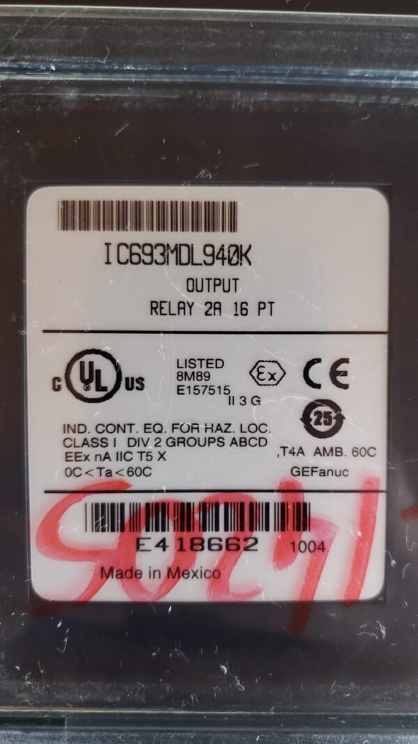Módulo de Saída Relé 16 Pontos GE Fanuc IC693MDL940K 2A