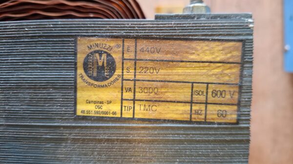Transformador Elétrico 3000VA 440V/220V Minuzzi – Isolação 600V - Image 2