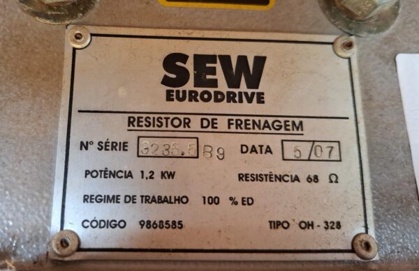 Resistor de Frenagem SEW Eurodrive 1,2 kW 68 Ω Tipo OH-307 – Dissipador para Inversores de Frequência - Image 2