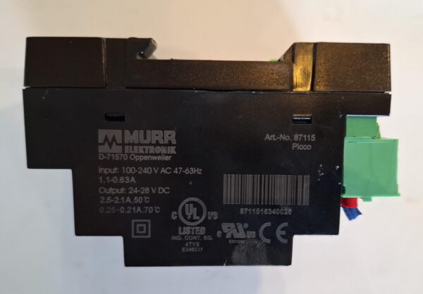 Fonte de Alimentação Murrelektronik Picco 87115 12–15VDC 6A 72W Entrada 100–240V AC - Image 3